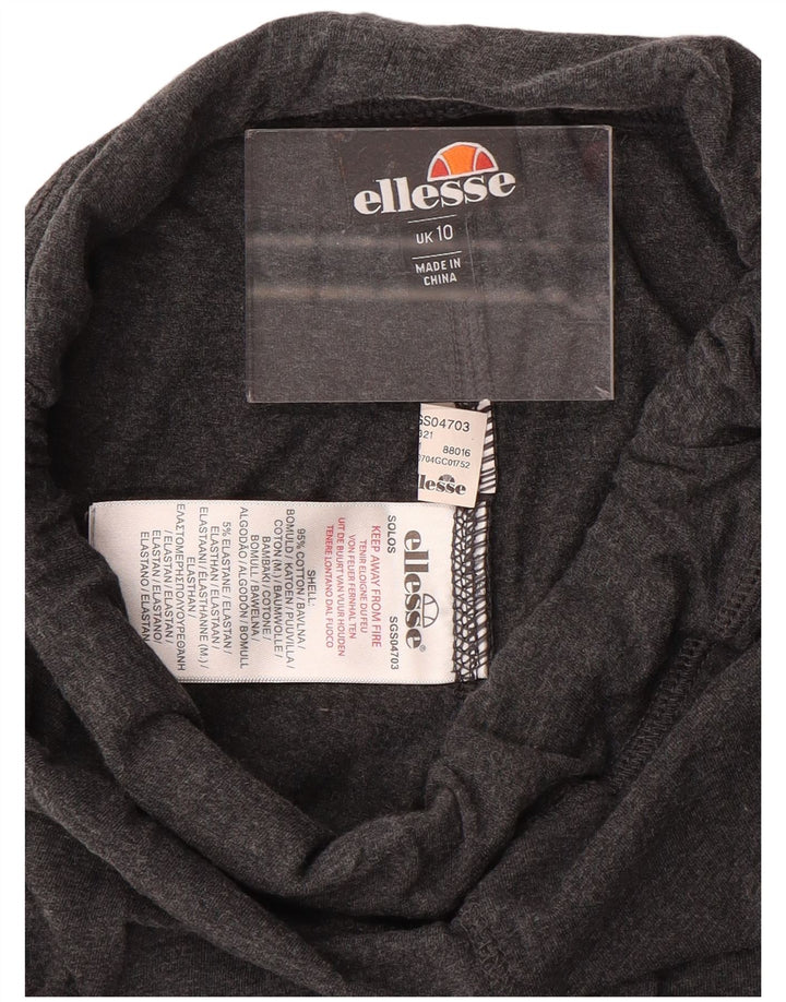Ellesse Womens Graphic Leggings UK 10 Small Grey Cotton