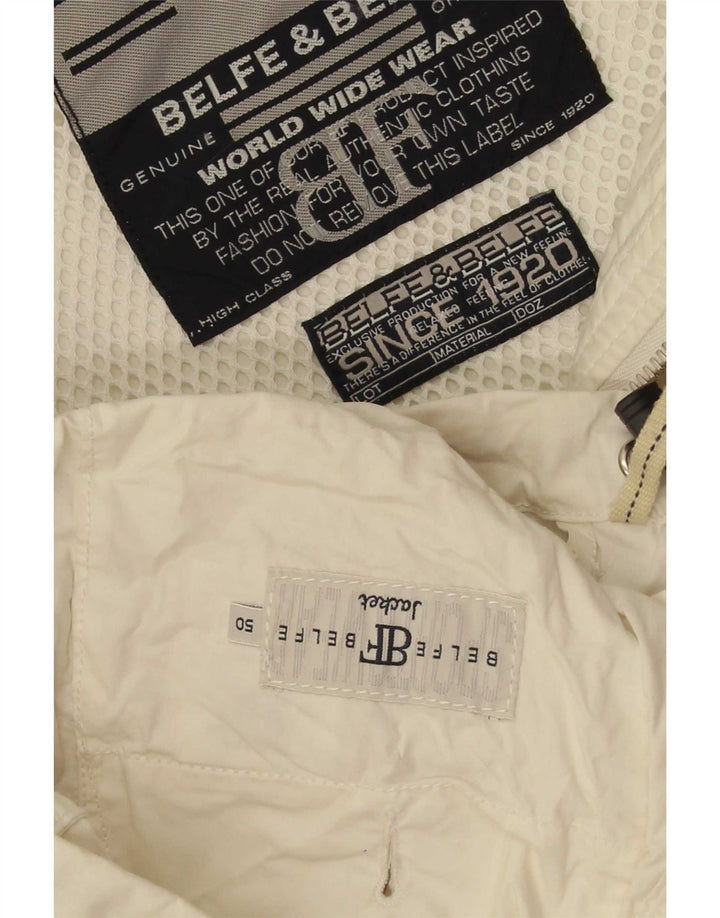 Belfe & Mens Rain Jacket IT 50 Large White
