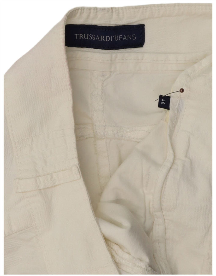 TRUSSARDI Womens Straight Casual Trousers IT 46 Large W30 L32 White