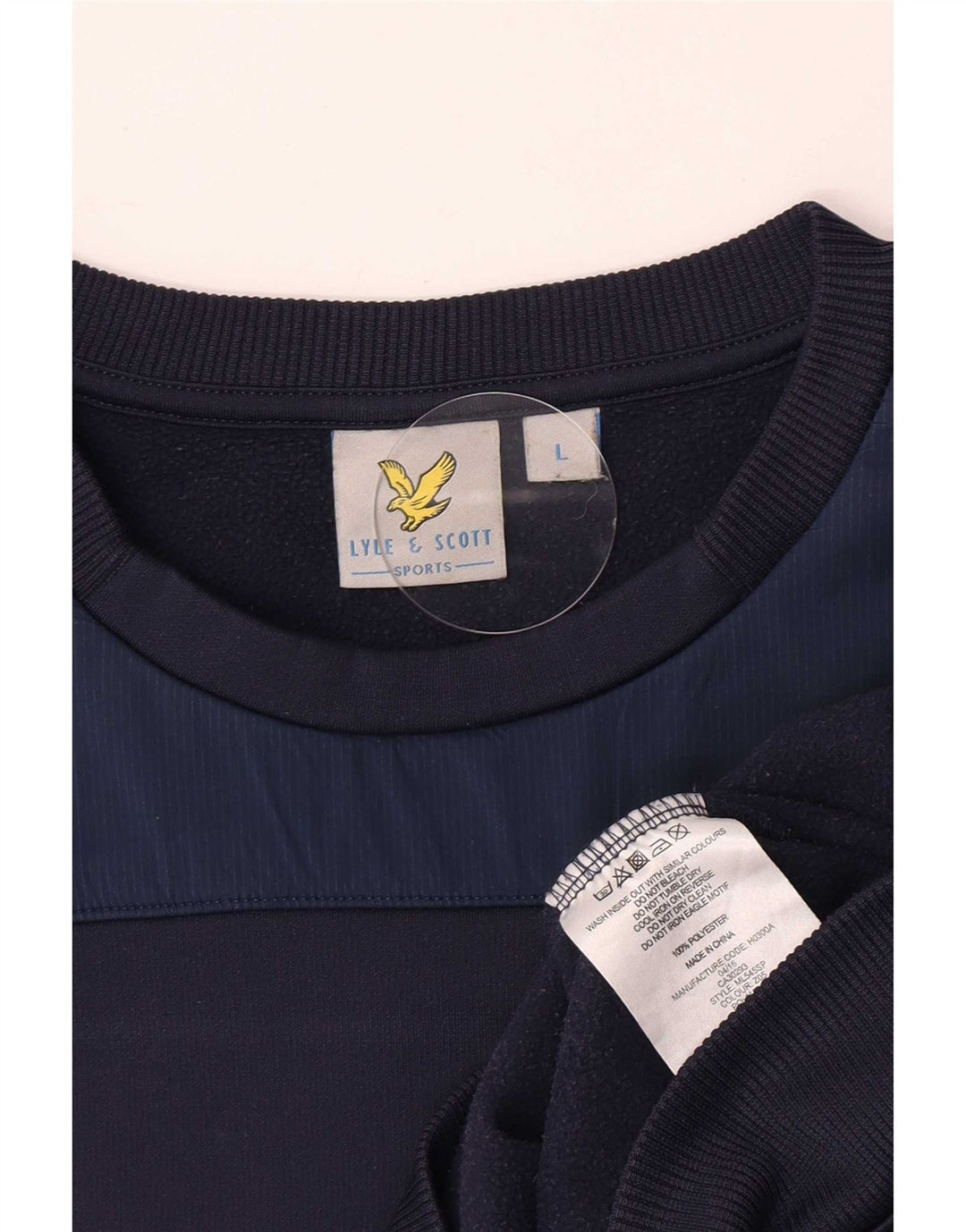 Lyle & Scott Mens Sweatshirt Jumper Large Navy Blue Polyester