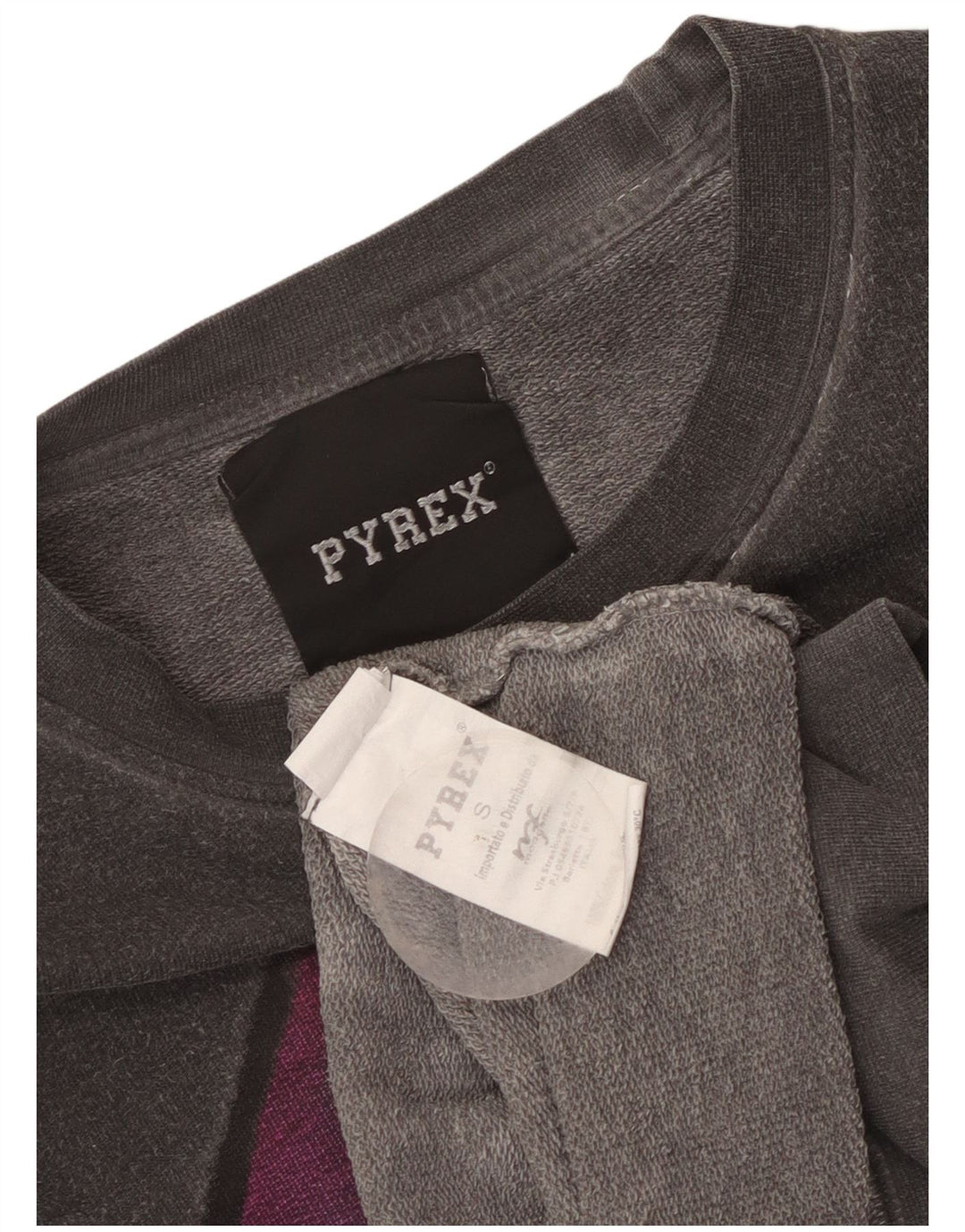 Pyrex Womens Graphic Sweatshirt Jumper UK 10 Small Grey Cotton