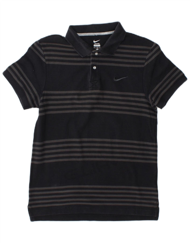 Nike Mens Polo Shirt Medium Black Striped