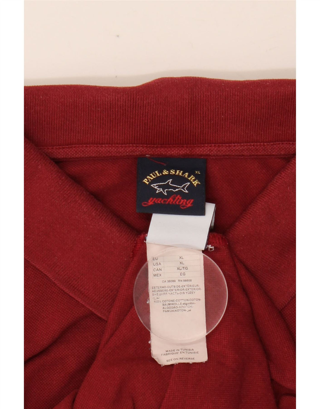 PAUL & SHARK Mens Yachting Polo Shirt XL Red Cotton