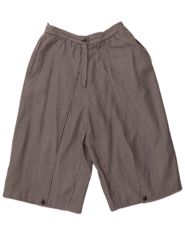 VINTAGE Womens High Waist Bermuda Shorts IT 44 Medium W26 Grey Striped