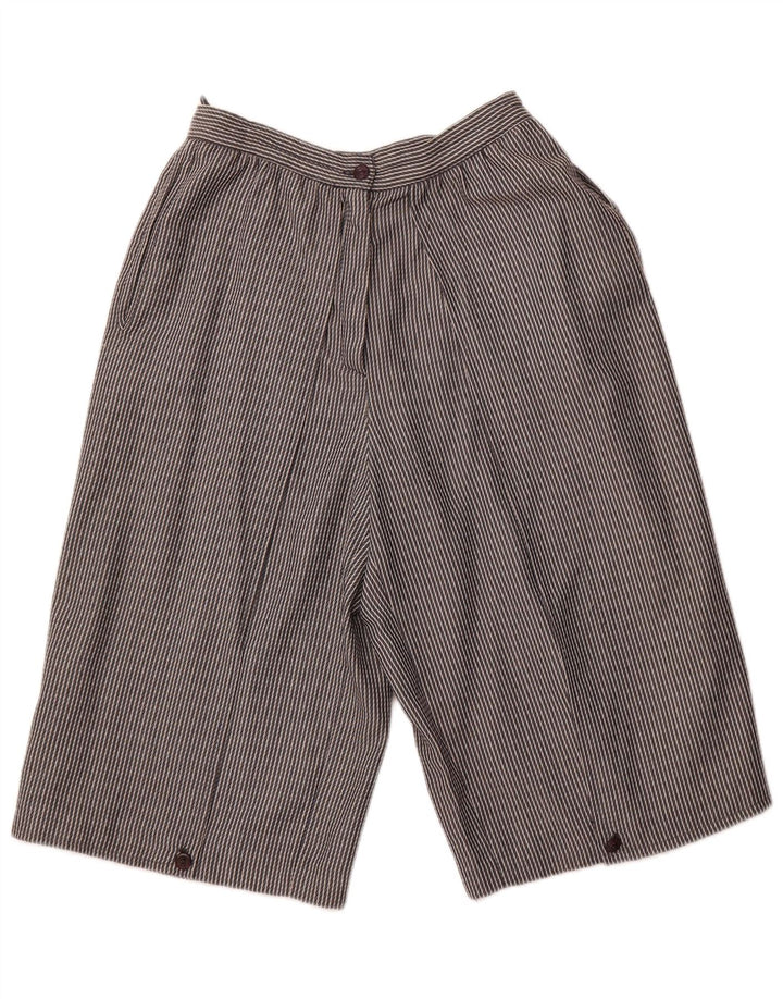 VINTAGE Womens High Waist Bermuda Shorts IT 44 Medium W26 Grey Striped