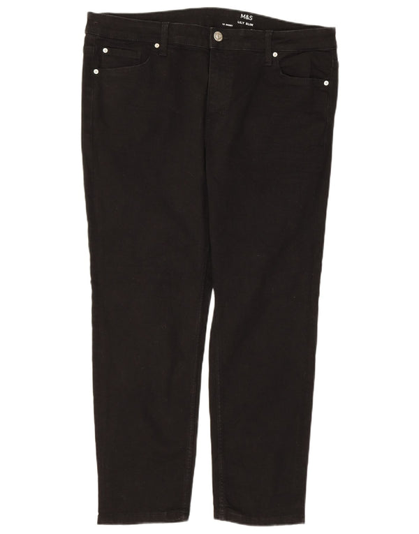 MARKS & SPENCER Womens Lily Slim Jeans UK 18 XL W36  L26 Black Cotton