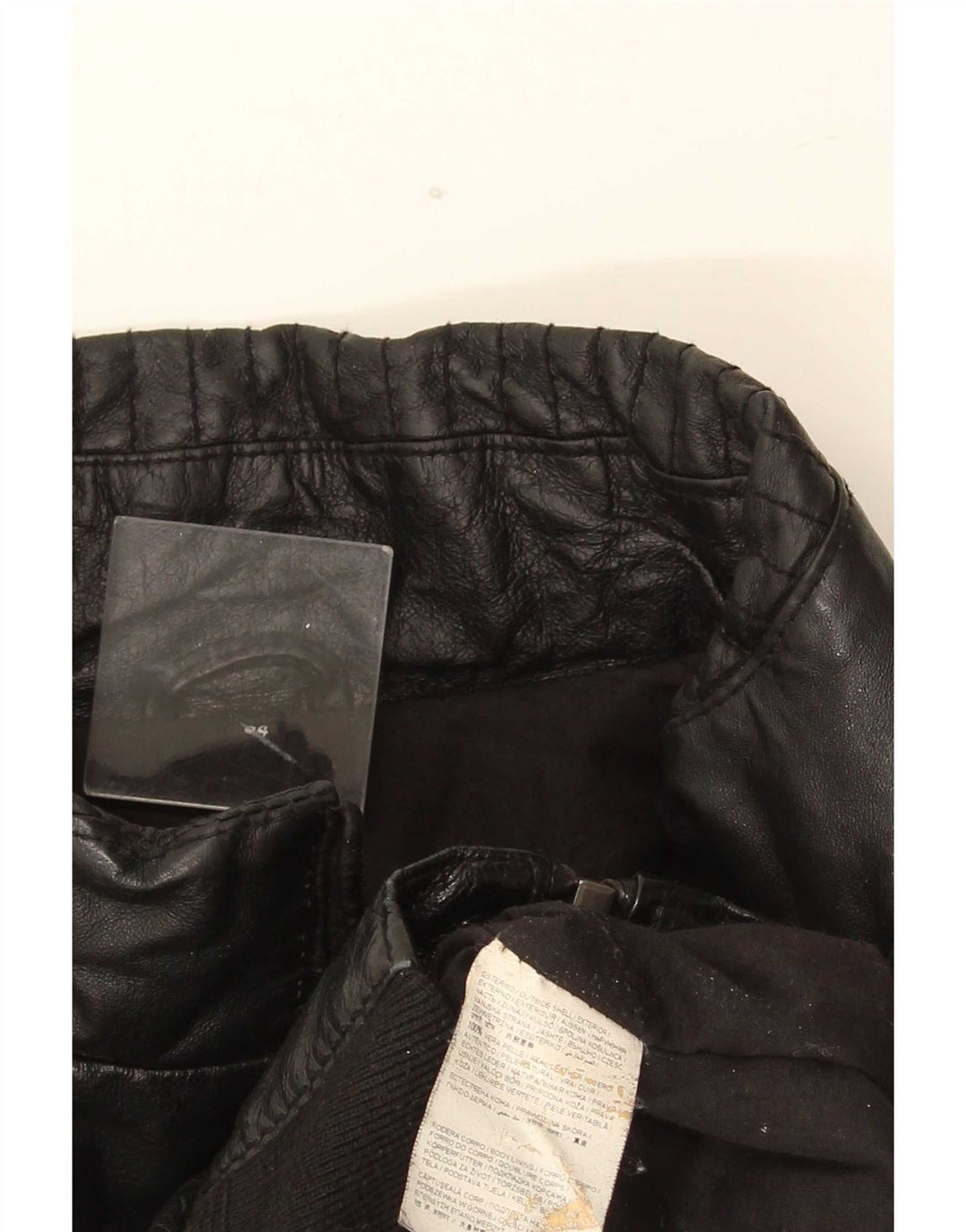 Vintage Mens Leather Jacket IT 54 2XL Black