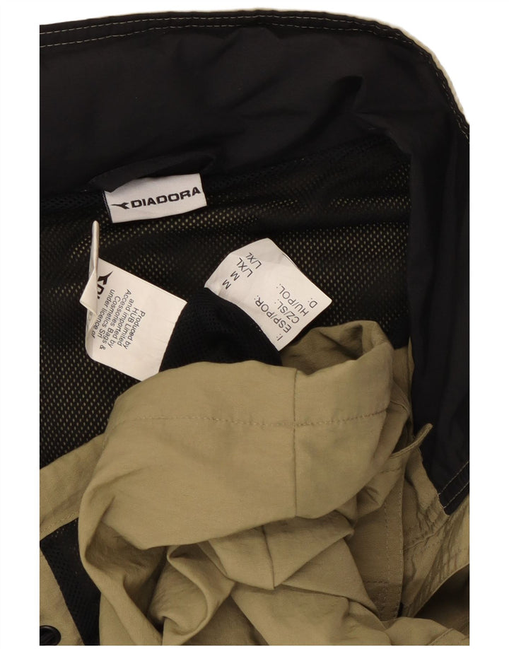 Diadora Mens Hooded Rain Jacket UK 40 Large Khaki Polyamide