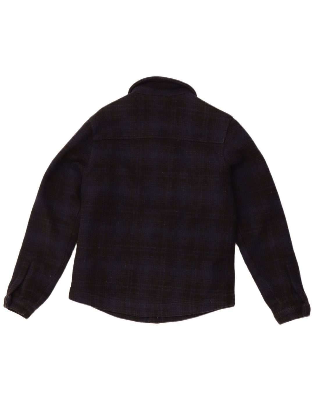 DICKIES Mens Lumberjack Flannel Shirt XS Navy Blue Check Wool