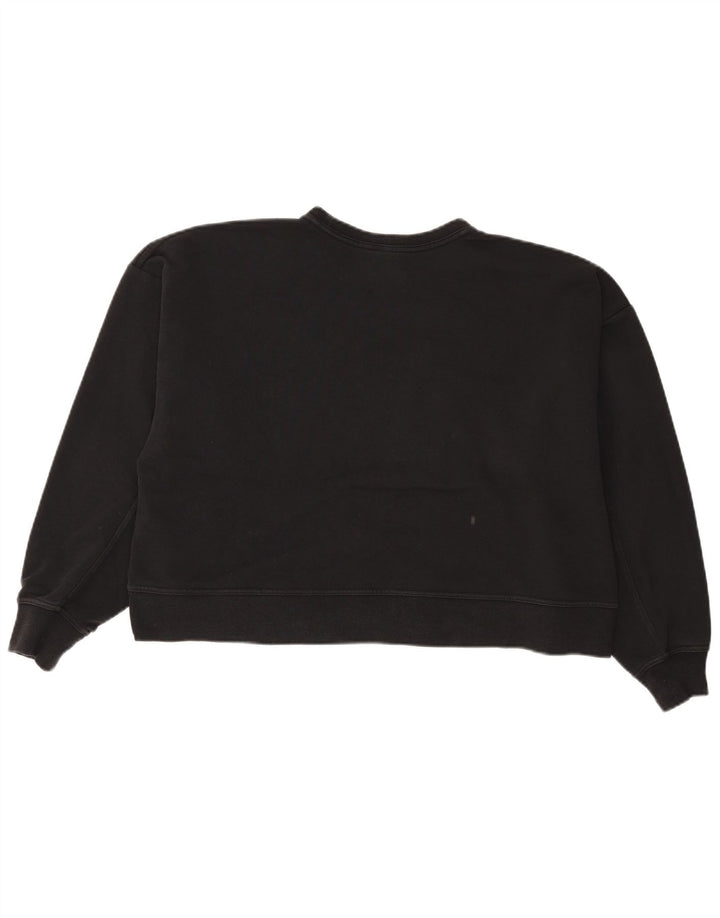 Nike Womens Crop Graphic Oversized Sweatshirt Jumper UK 16 Large Black