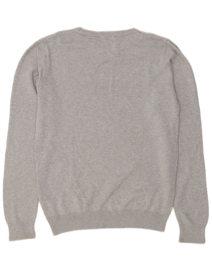 TOMMY HILFIGER Mens Crew Neck Jumper Sweater Medium Grey Cotton