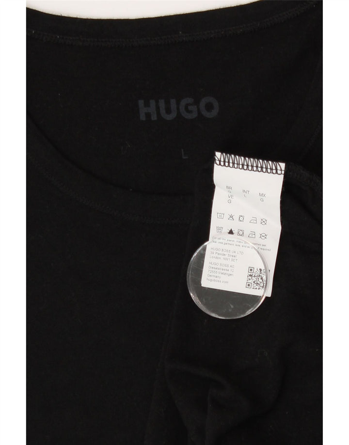 Hugo Boss Mens T-Shirt Top Large Black Cotton