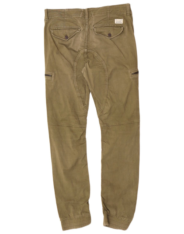 Jack & Jones Mens Anti Fit Joggers Cargo Trousers W31 L29 Khaki Cotton