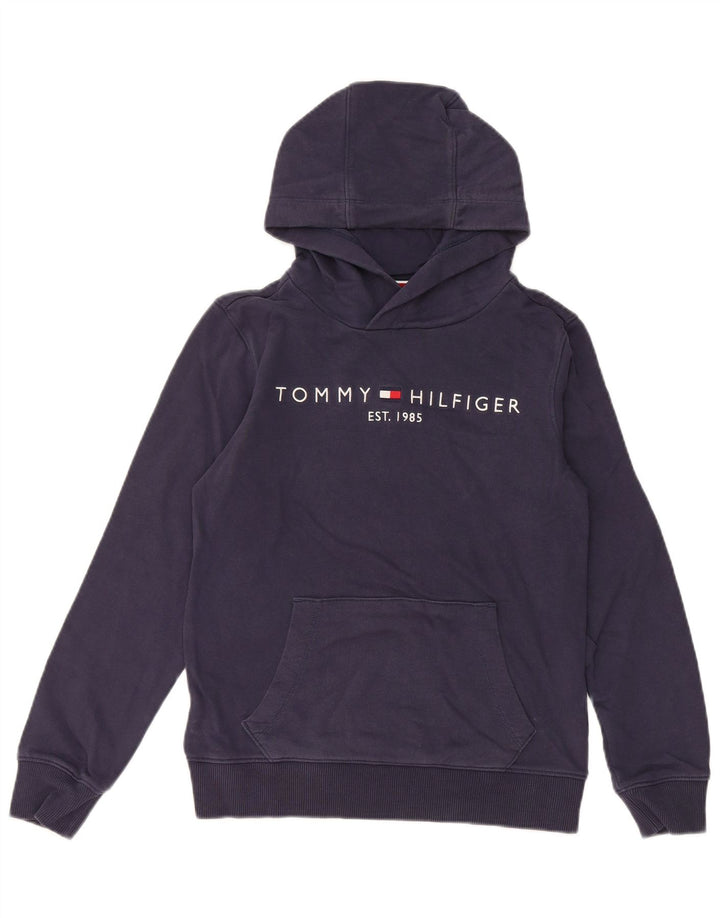 TOMMY HILFIGER Boys Graphic Hoodie Jumper 11-12 Years Navy Blue