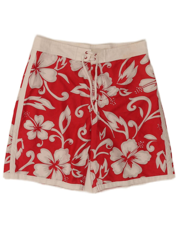 Sundek Mens Swimming Shorts Medium Red Floral Polyester