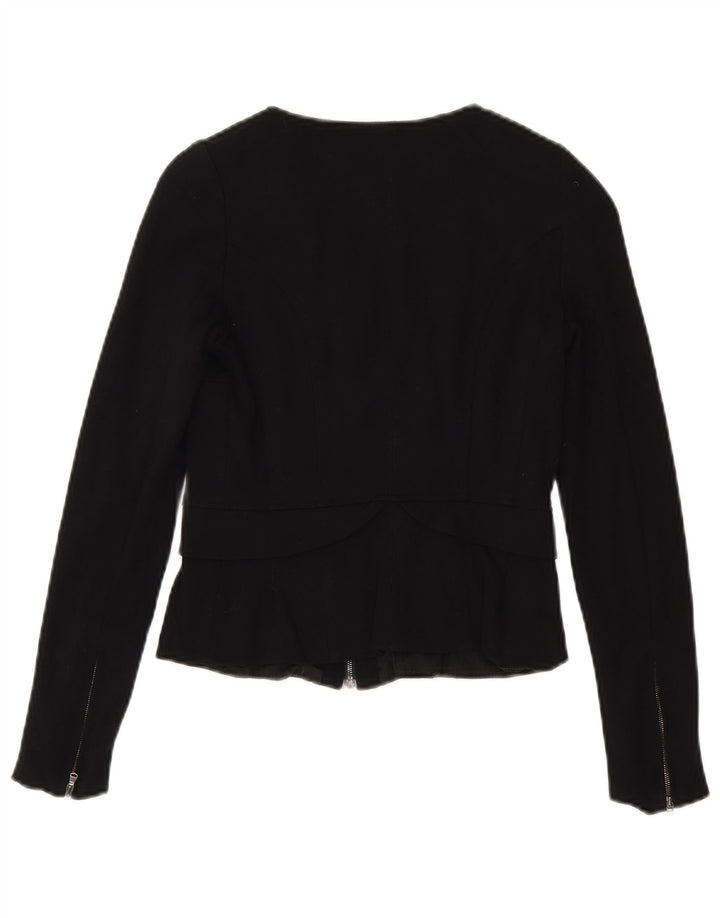 Max & Co. Womens Full Zip Blazer Jacket UK 8 Small Black Viscose