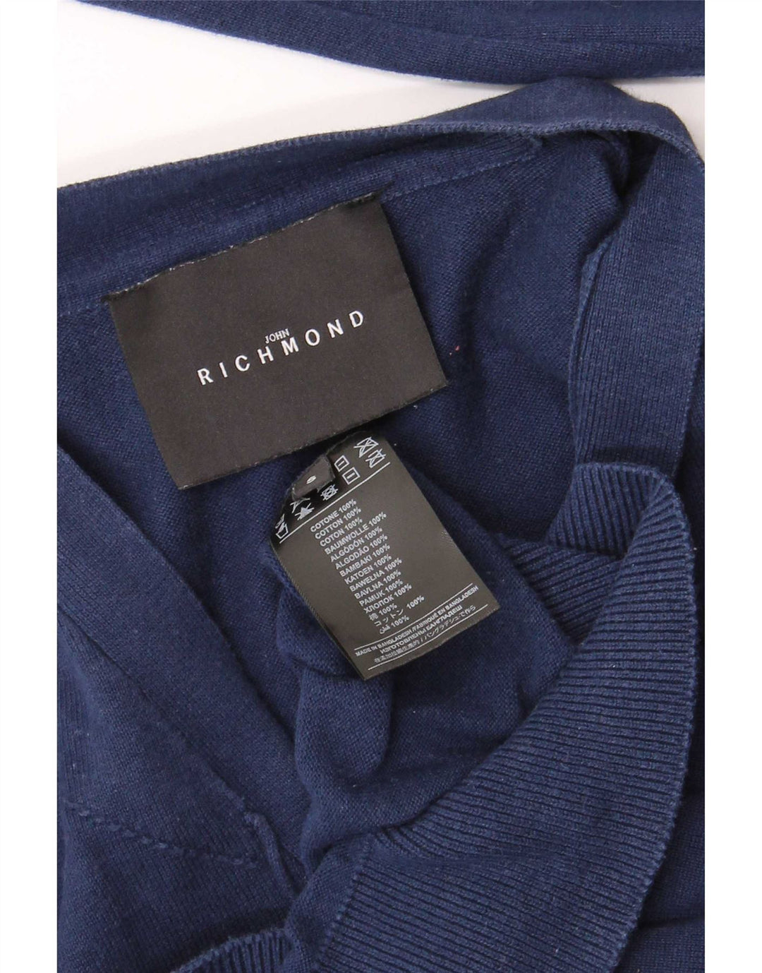Richmond Mens Cardigan Sweater Small Navy Blue Cotton