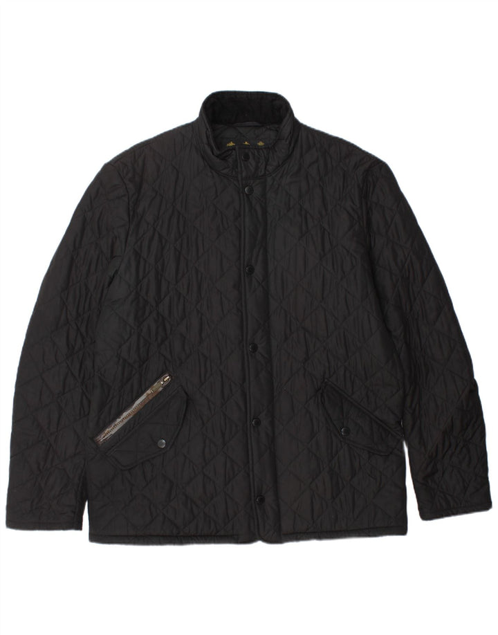BARBOUR Mens Quilted Jacket UK 40 Large Black