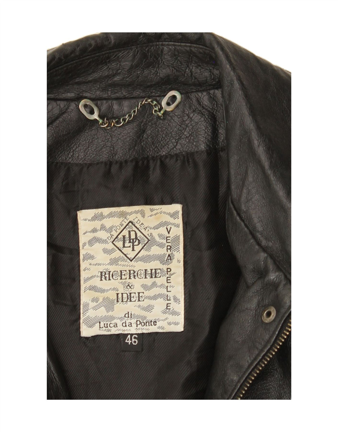 VINTAGE Womens Leather Jacket IT 46 Large Black Leather Vintage Vintage and Second-Hand Vintage from Messina Hembry 