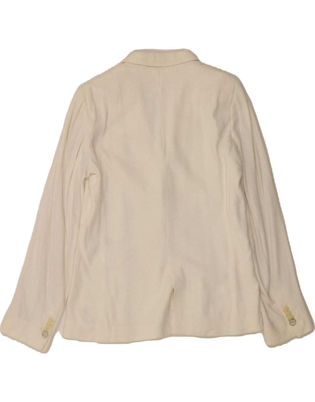 MASSIMO DUTTI Womens 1 Button Blazer Jacket EU 38 Small Off White Cotton Vintage Massimo Dutti and Second-Hand Massimo Dutti from Messina Hembry 
