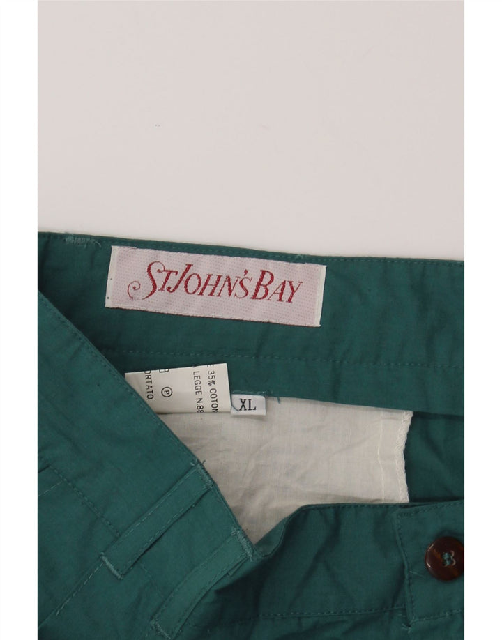 ST JOHN'S BAY Mens Pegged Chino Shorts XL W38 Green Polyester Vintage St John's Bay and Second-Hand St John's Bay from Messina Hembry 