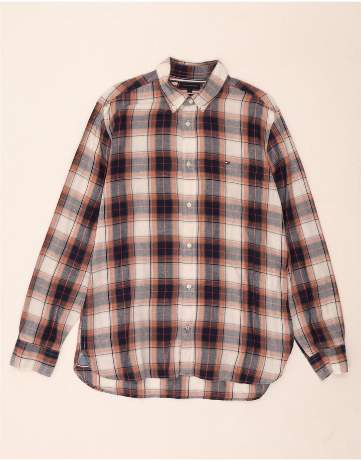 Tommy Hilfiger Mens Flannel Shirt Large Multicoloured Check Cotton