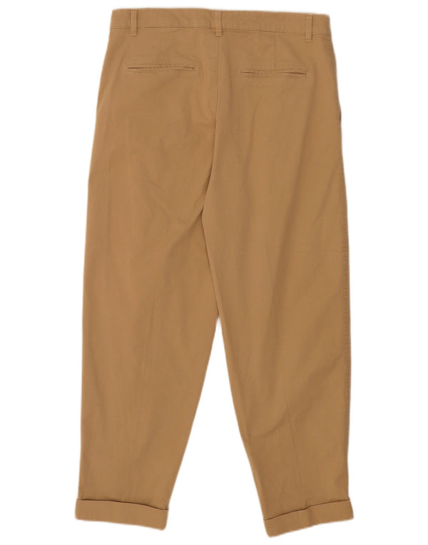 Zara Womens Crop Tapered Chino Trousers EU 40 Medium W30 L25 Beige