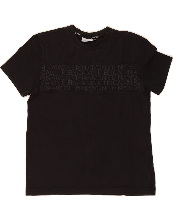 CALVIN KLEIN Mens Graphic T-Shirt Top Medium Black Cotton Vintage Calvin Klein and Second-Hand Calvin Klein from Messina Hembry 