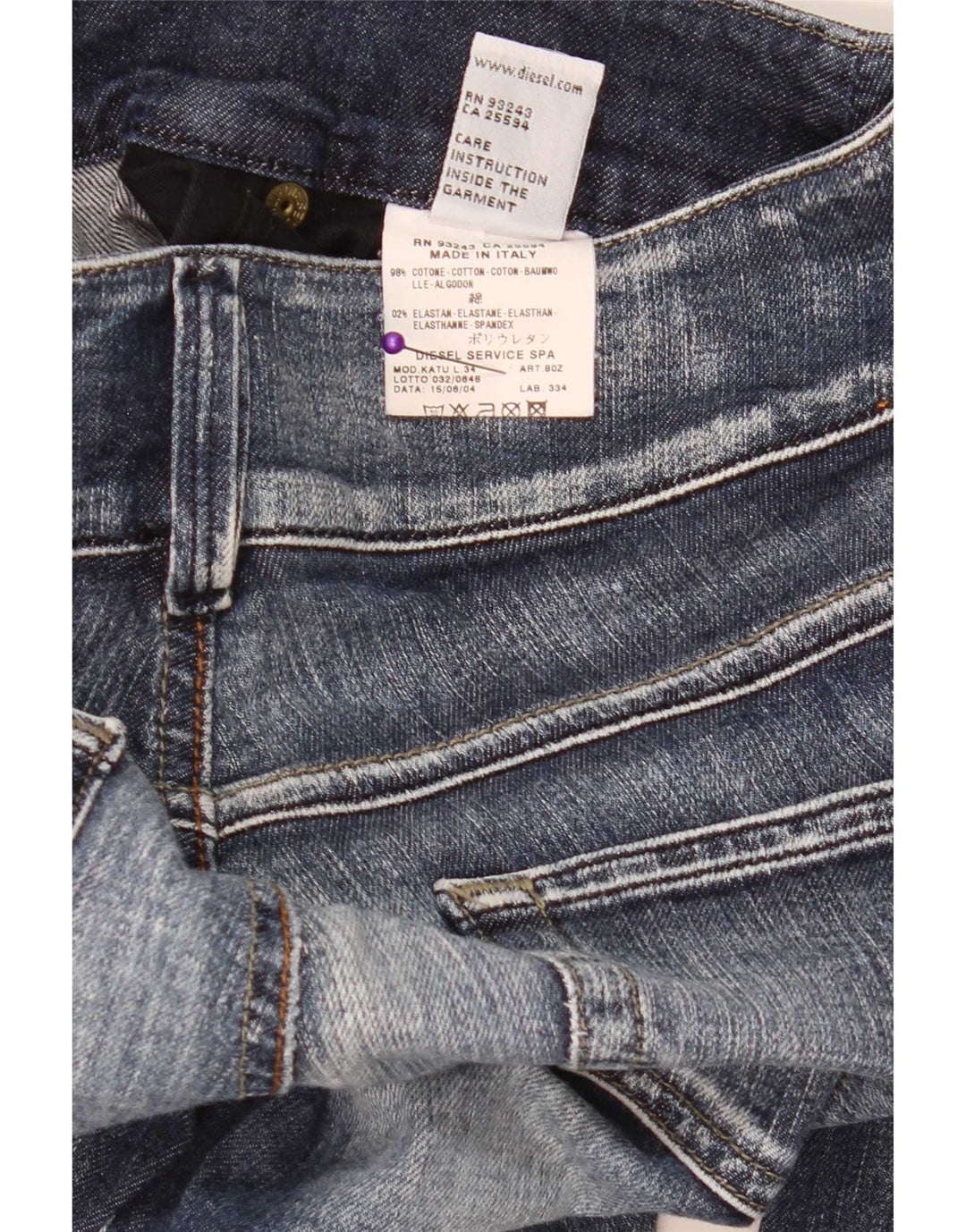 Diesel Womens Bootcut Jeans W27 L29 Blue Cotton