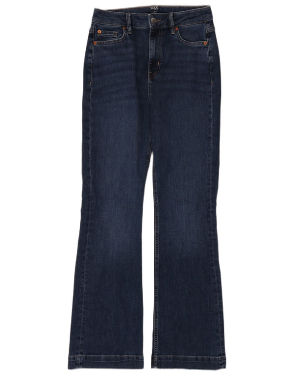 Marks & Spencer Womens Flared Jeans UK 10 Small W28 L31 Blue Cotton