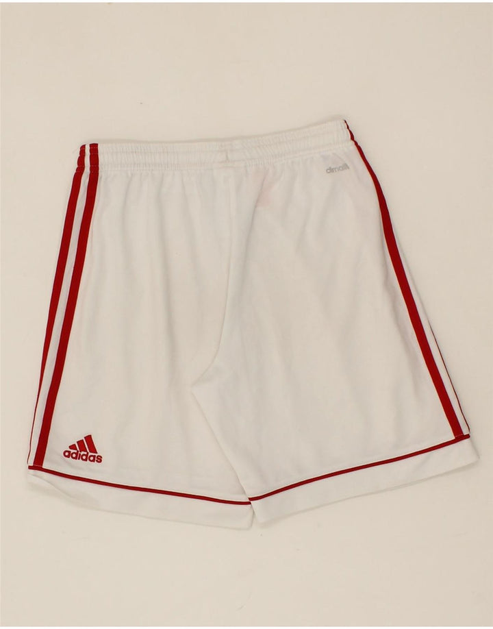ADIDAS Boys Climalite Sport Shorts 11-12 Years White Polyester Vintage Adidas and Second-Hand Adidas from Messina Hembry 