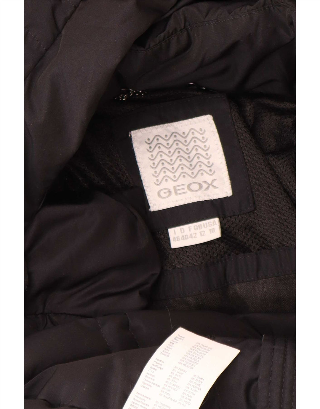 Geox Womens Hooded Padded Coat UK 12 Medium  Black Polyester