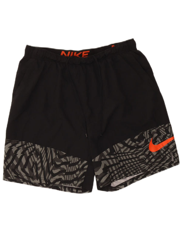 Nike Mens Dri Fit Graphic Standard Sport Shorts XL Black Polyester