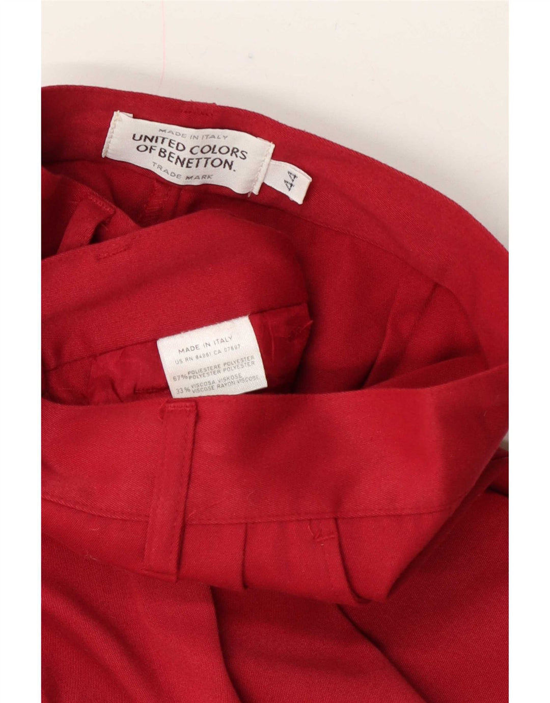 Benetton Womens Pegged Chino Shorts IT 44 Medium W28 Red Polyester