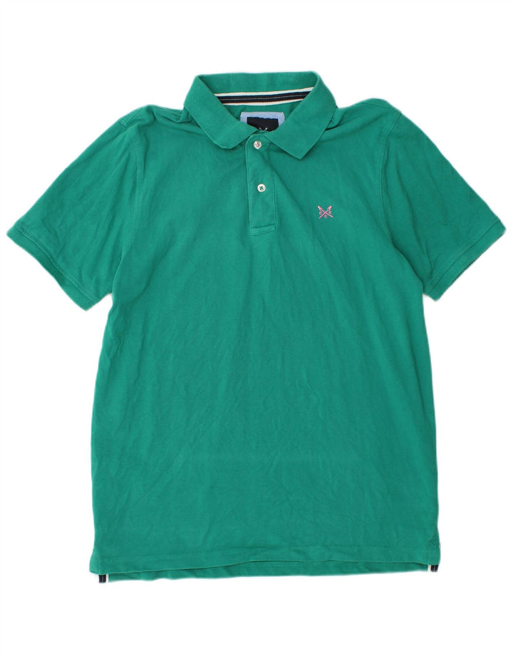 CREW CLOTHING Mens Polo Shirt Medium Green Cotton