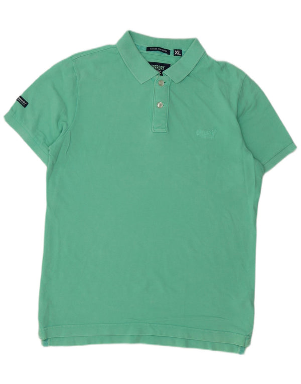 Superdry Mens Classic Fit Polo Shirt XL Green Cotton