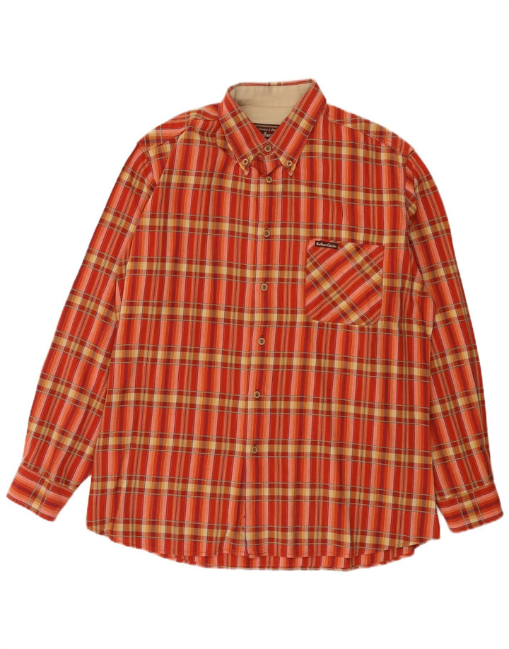 Marlboro Classics Mens Shirt XL Red Check Cotton