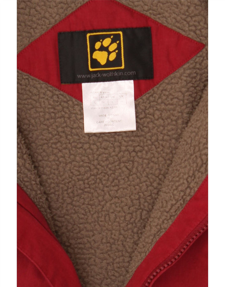 JACK WOLFSKIN Womens Windbreaker Jacket UK 16 Large  Red Polyester Vintage Jack Wolfskin and Second-Hand Jack Wolfskin from Messina Hembry 