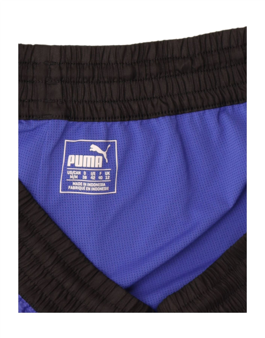 PUMA Womens Sport Shorts UK 12 Medium Blue Colourblock