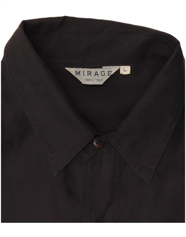 Mirage Mens Shirt Large Black Silk