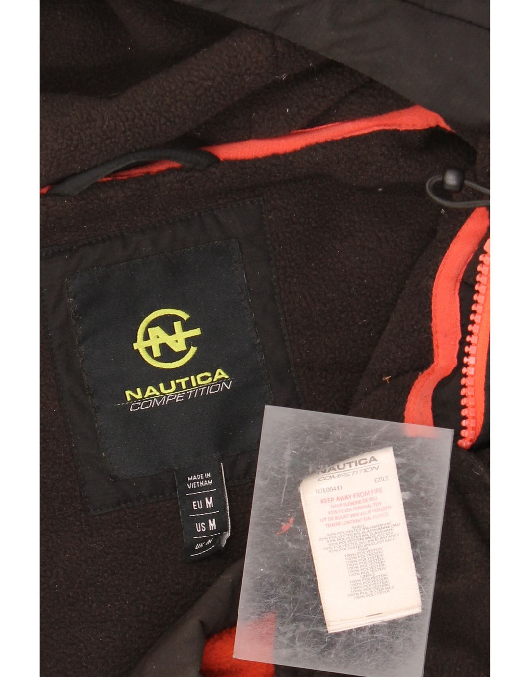 NAUTICA Mens Zip Neck Hoodie Jumper Medium Black Polyester