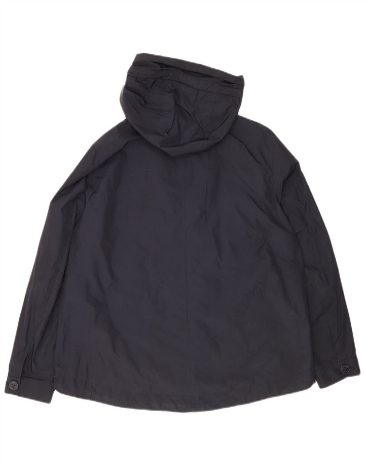 Massimo Dutti Womens Hooded Oversized Bomber Jacket UK 14 Medium Navy Blue