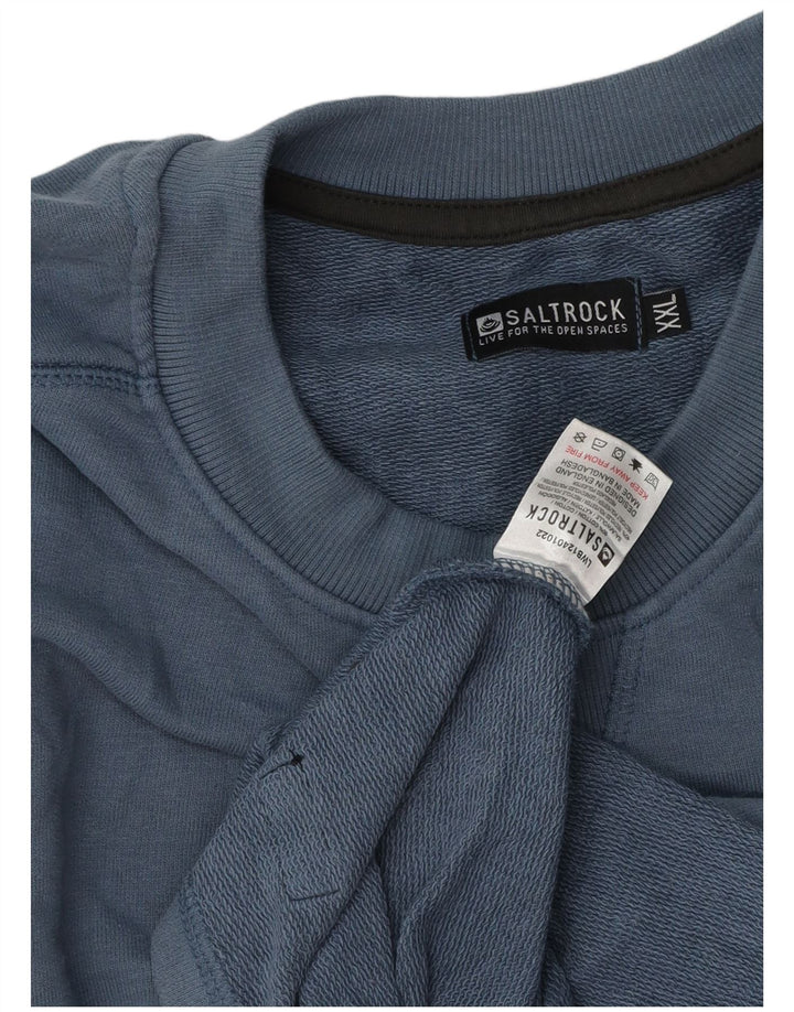 Saltrock Mens Graphic Sweatshirt Jumper 2XL Blue Cotton