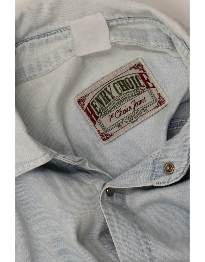 Vintage Mens Denim Shirt XL Blue