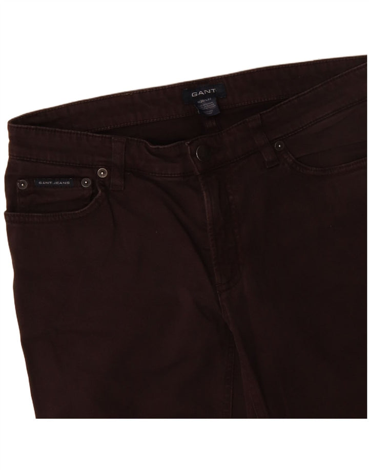 GANT Womens Bootcut Casual Trousers W28 L29 Brown Cotton