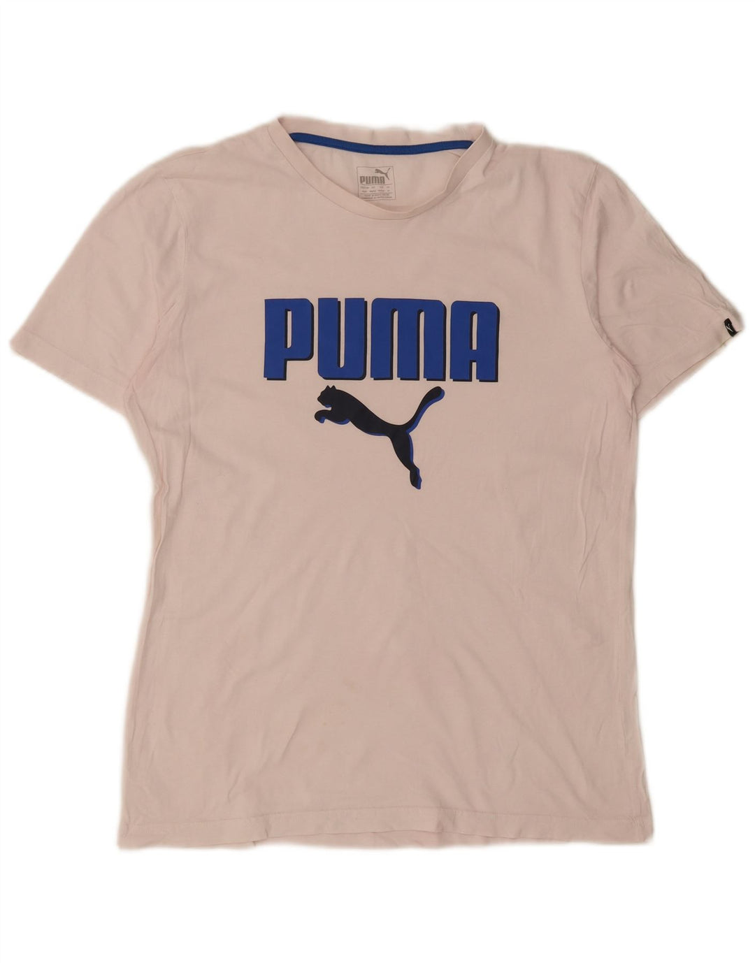 Puma Mens Graphic T-Shirt Top Medium White