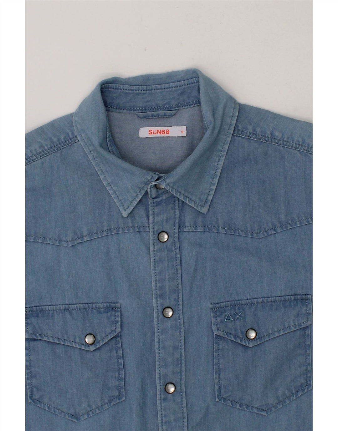 SUN68 Boys Denim Shirt 7-8 Years Blue Cotton Vintage Sun68 and Second-Hand Sun68 from Messina Hembry 