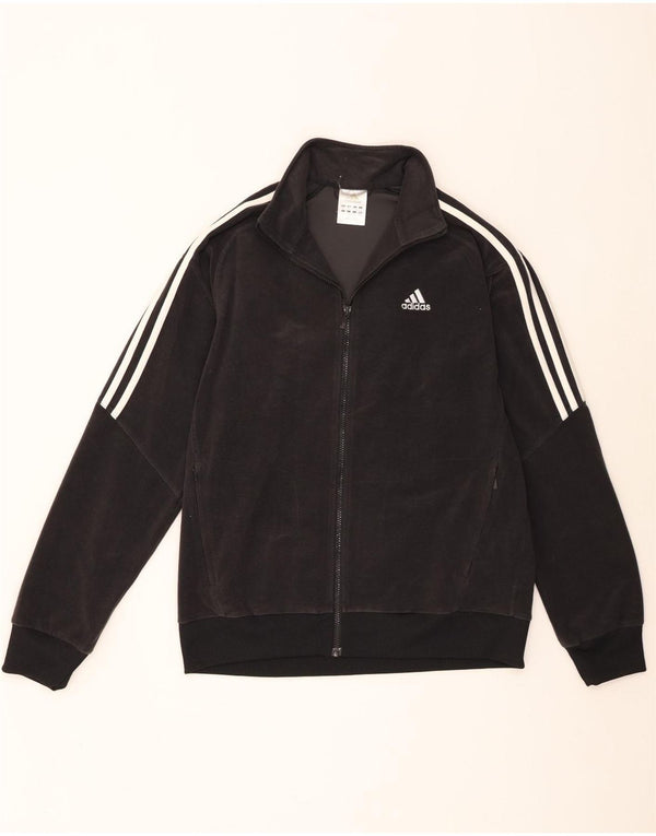 Adidas Mens Fleece Jacket UK 38 Medium Black Polyester
