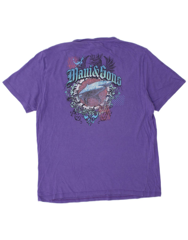 Maui and Sons Mens Graphic T-Shirt Top Medium Purple Cotton
