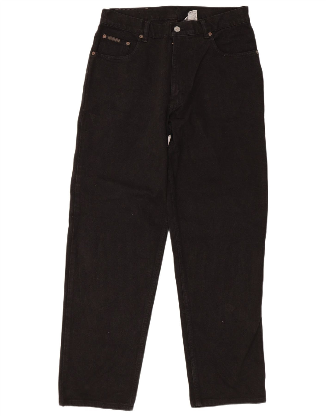 Calvin Klein Mens Regular Straight Jeans W32 L30 Black Cotton